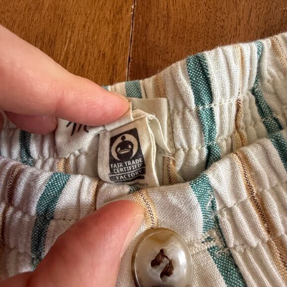 Madewell Linen Blend Track Shorts Striped W Med Casual Relaxed Pockets‎ Vacation - Picture 10 of 14